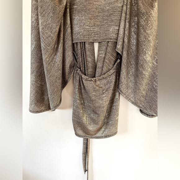 Free People Gold Age of Aquarius Kimono Top - Picture 13 of 16